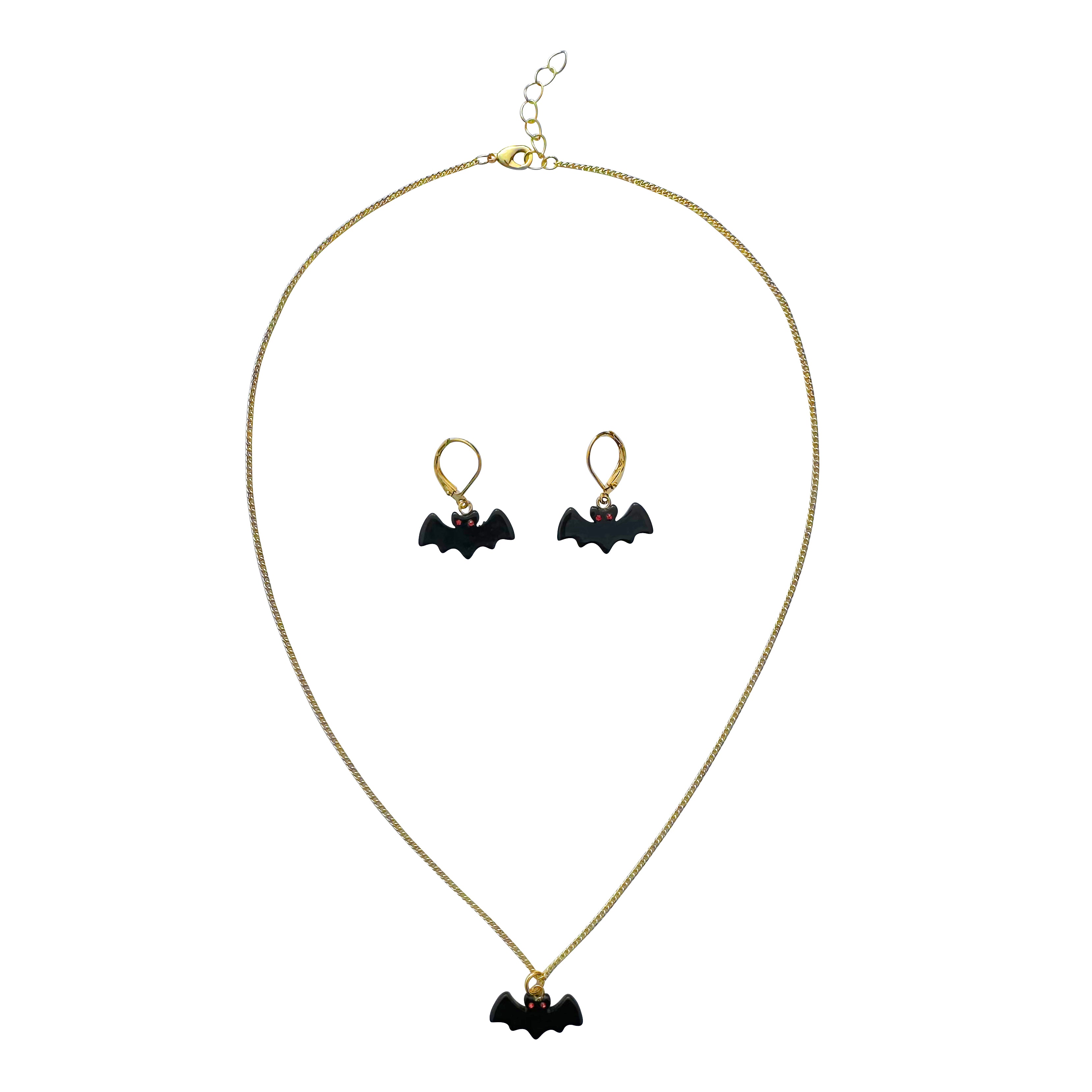 Black statement necklace, Black gemstone necklace earrings set at ₹3550 |  Azilaa